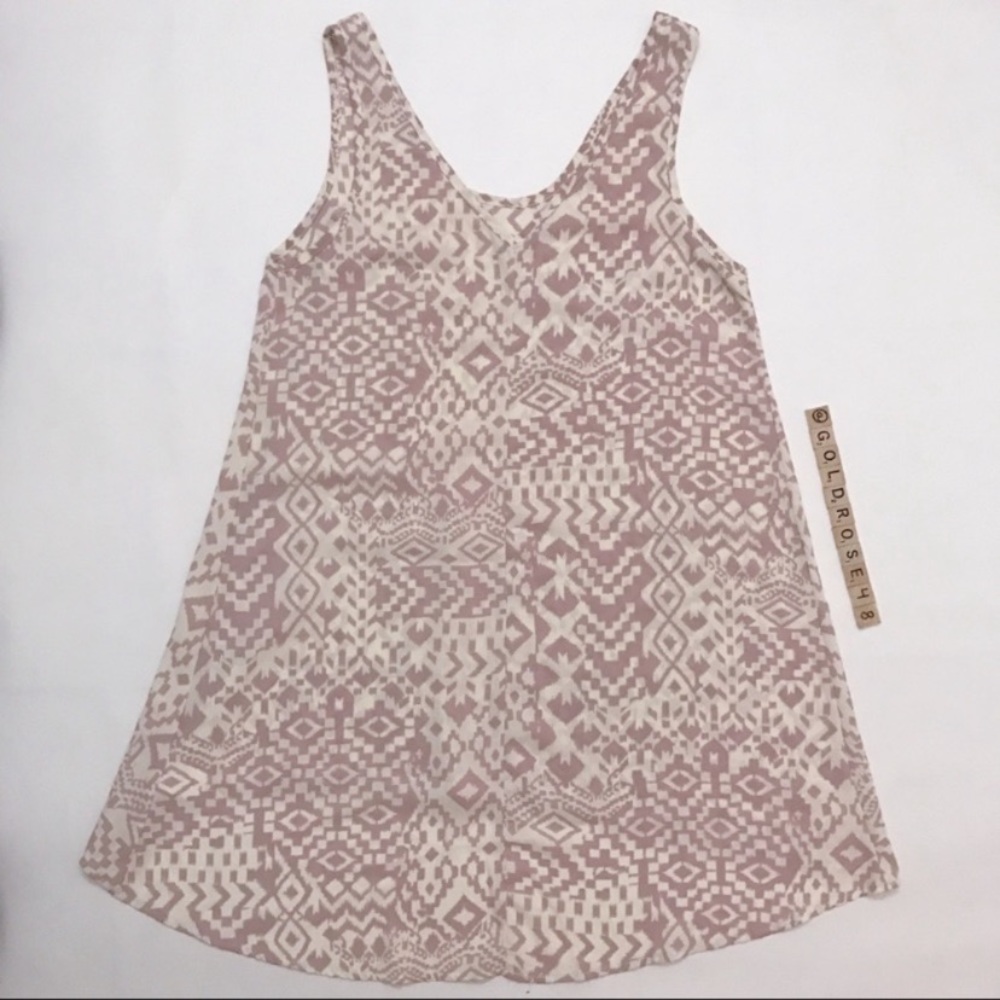Painted Threads dusty pink-purple patterned high-low tunic tank top